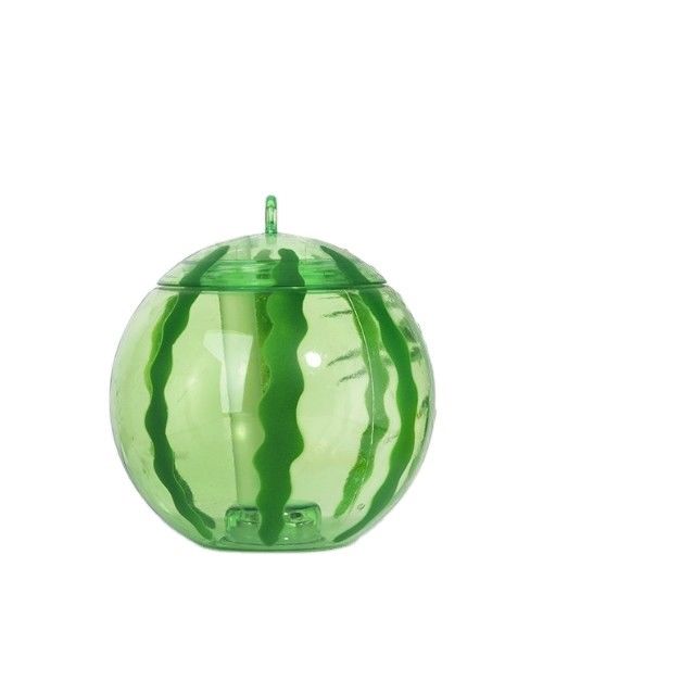 맞춤형 플라스틱 과일 모양 컵과 빨대 귀여운 우유 차 컵 휴대용 주스 병