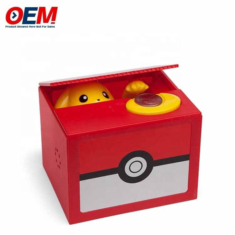 OEM 공장은 카툰 플라스틱 동전 은행 PVC 키 잠금과 함께 Pika Piggy 은행 플라스틱