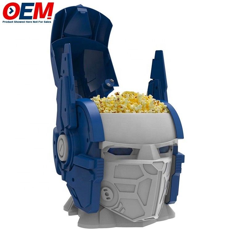 맞춤형 플라스틱 팝콘 버킷 팝콘 컨테이너 컵 버킷 3D 디자인 형상 애니메이션