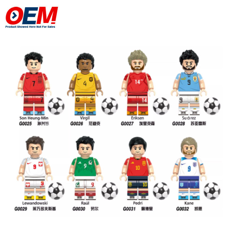 CustomG0104 XT1003 새로운 유명 축구 선수 네이마르 메시 호날두 수아레스 캐릭터 미니 블록 피규어 플라스틱 장난감