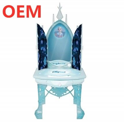 OEM 공장 사용자 정의 음악 빛 기능 플라스틱 아름다운 공주 아이 드레싱 테이블 장난감