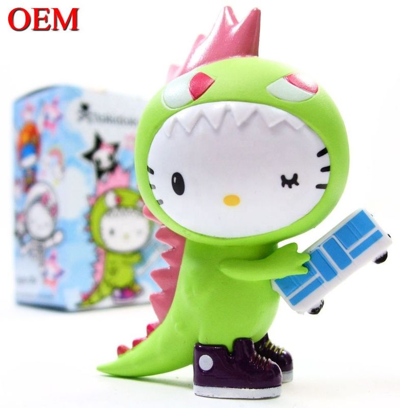 OEM 주문 제작 PVC 귀여운 미니 플라스틱 만화 키티 고양이 장난감 어린이 제조업체