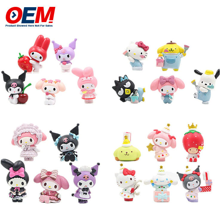 24pcs 캘린더 PVC 장난감 그림 OEM 플라스틱 만화 장난감 높이 5cm 플라스틱 장난감 만들