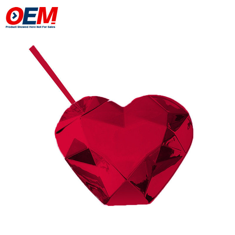 맞춤형 PP Double Wall Cup With Straw OEM Sweet Heart 450ml 플라스틱 물컵