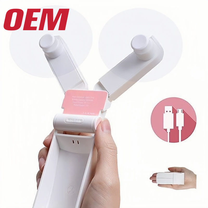 휴대용 미니 냉각 팬 OEM 여름 휴대용 팬 휴대용 귀여운 리?? 배터리 폴드 플라스틱 여름 만화
