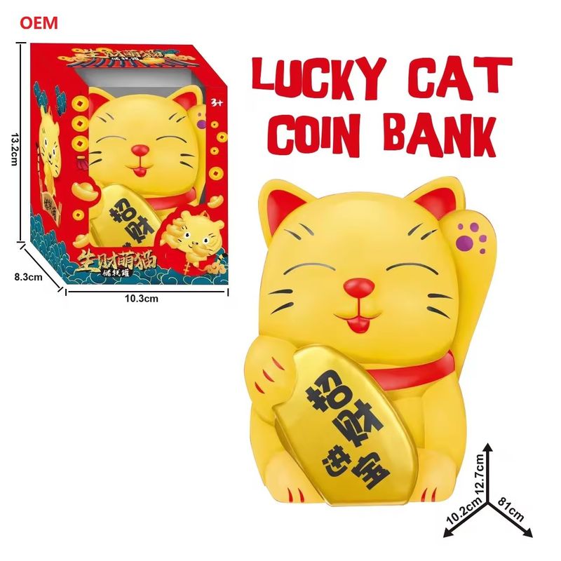 OEM 용납 럭키 고양이 동전 어린이용 은행 화폐 상자 사용자 정의 색상 메모 OEM 만
