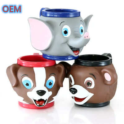 3D 플라스틱 만화 동물 아이스크림 컵 OEM 디자인 3D 애니메이션 컵