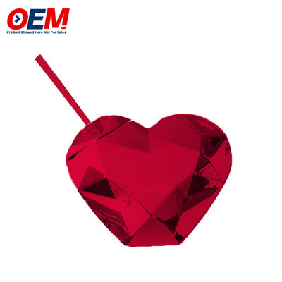 맞춤형 PP Double Wall Cup With Straw OEM Sweet Heart 450ml 플라스틱 물컵