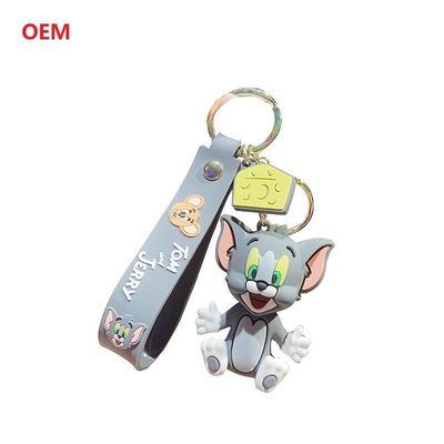 금속 키 링과 함께 사용자 정의 3d 캐릭터 키chain