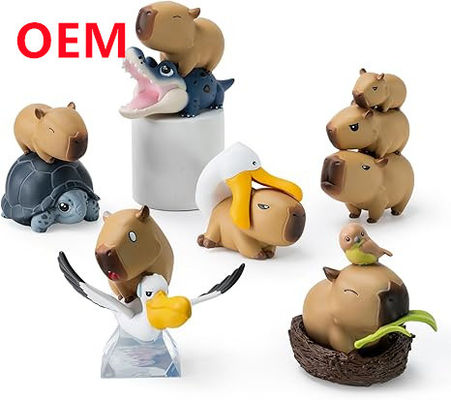 맞춤형 재미있는 동물 장난감 6 디자인 PVC 인형 OEM PVC 재료 미니 장난감